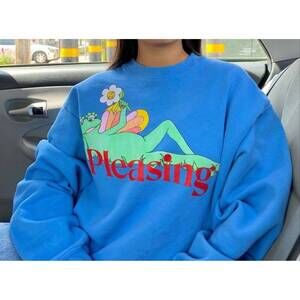 NEW PLEASING harry style crewneck sweatshirt in blue